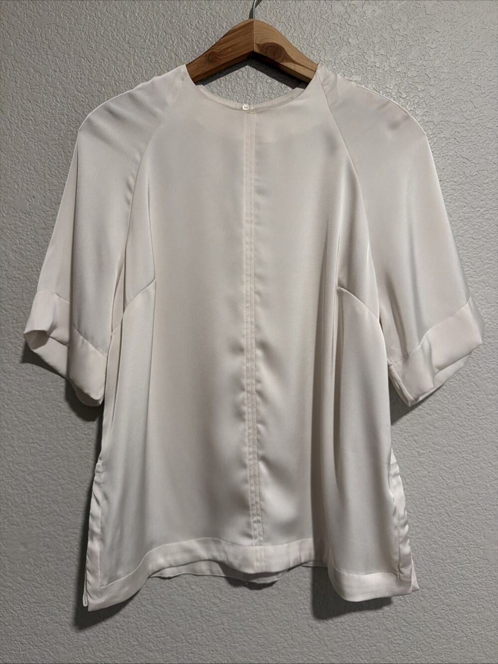 H&M Blouse Tunic Top Luxury Minimalist Evening Trad Wife Feminine Ivory Modern S